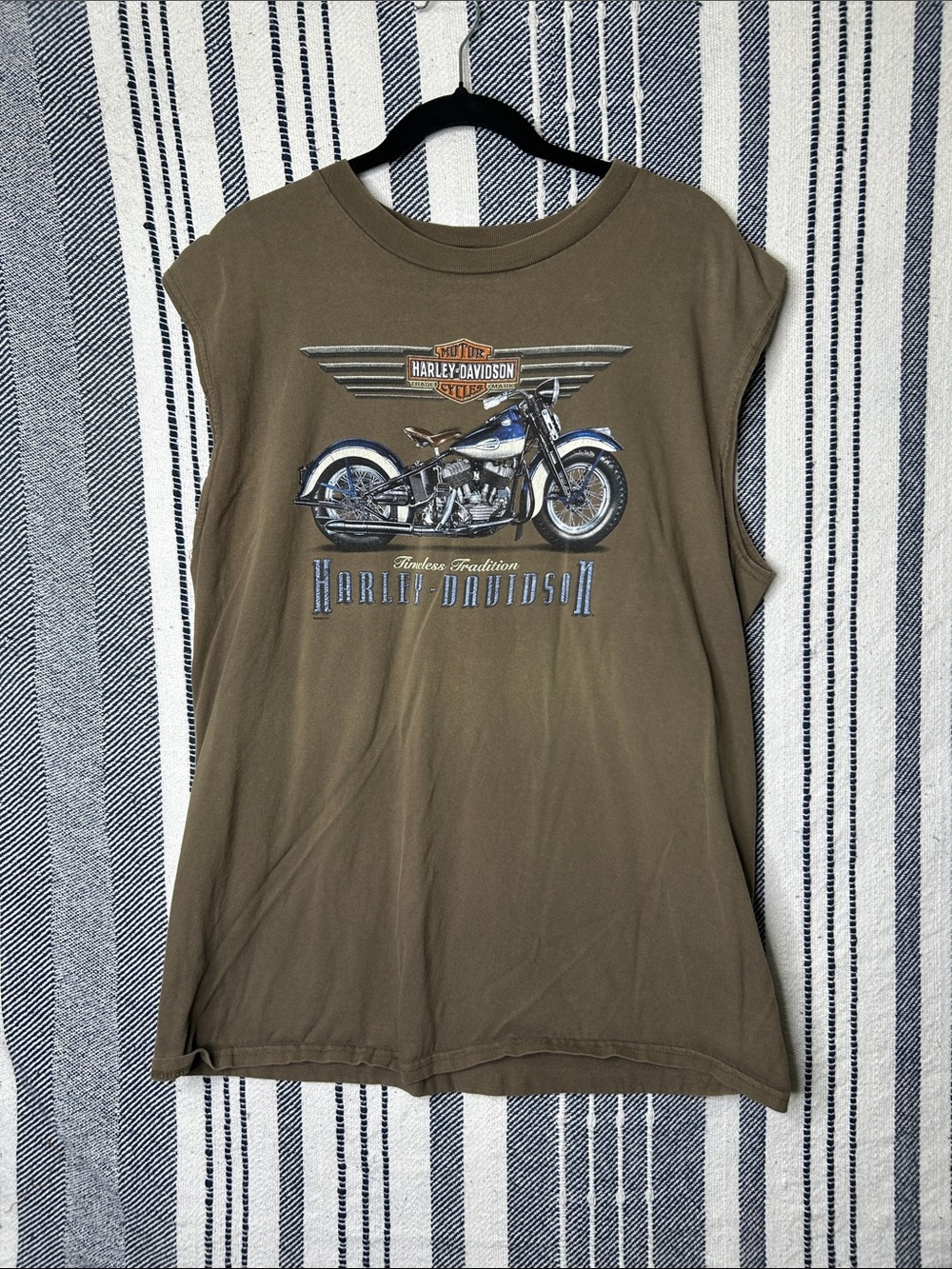 Vintage Harley Davidson Cut Off Sleeveless Tee Shirt